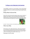 To Blog or not to Blog that is the Question