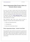 Breast Augmentation Helps Women Achieve an Attractive Breast Contour