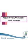 Nouveautés espace cinéma janvier 2013