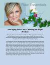 Anti-aging Skin Care: Choosing the Right Product