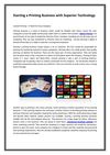 Starting a Printing Business with Superior Technology
