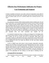 Effective Key Performance Indicators for Project Cost Estimation and Analysis