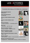 Victoires de la musique 2013, cd empruntables à la médiathèque