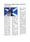 Scotland to apply to the in the EU if votes yes