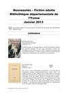 Nouveautés fiction Adulte BDY janvier 2013