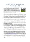 An Overview On Retaining Wall Construction MN