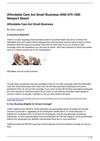 Affordable Care Act Small Business (949) 675-1920 Newport Beach