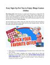 Easy Sign-Up For You to Enjoy Bingo Games Online