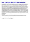  Diet Plan For Men To Lose Body Fat 