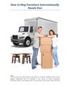 How to Ship Furniture Internationally Hassle free