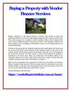 Buying a Property with Vendor Finance Services