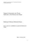 Evaluation de l’Ecole Nationale d’Architecture de Rabat ( Maroc ) depuis sa création en 1980 à ce jour ( 16...