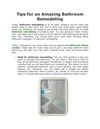 Tips for an Amazing Bathroom Remodeling