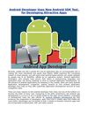 Android Developer Uses New Android SDK Tool, for Developing Attractive Apps