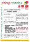 Communiqué de presse FNIC sur le droit d'alerte chez Cooper Standard France du 18 février 2013