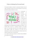 9 Keys to Defining Your Personal Brand