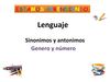 Sinónimos y Antónimos. Género y Número