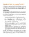 Gold Investment Strategies for 2013