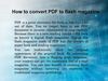 How to convert PDF to flash magazine