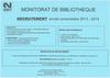 Monitorat de bibliothèque 2013-2014