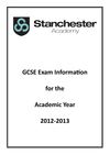Stanchester Academy GCSE Exam Info Booklet 2012-13