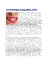 Tips For Bright, Shiny, White Teeth