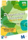 Programme jeunesse, vacances avril 2013