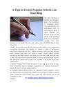 6 Tips to Create Popular Articles on Your Blog