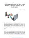Offering Mobile Web Services: What Hosting Companies Need To Do To Get It Right