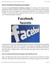 Secret Facebook Marketing Strategies