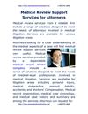 Medical Review Support Services for Attorneys