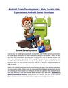 Android Game Development – Make Sure to Hire Experienced Android Game Developer