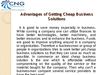 Advantages of Getting Cheap Business Solutions