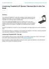 Livestrong Treadmill 80T Review By Jane