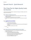 The 3 Step Plan for Higher Quality Leads: An Overview