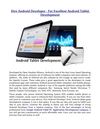 Hire Android Developer - For Excellent Android Tablet Development
