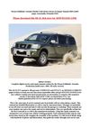 Nissan Pathfinder Armada (Model TA60 Series) Service & Repair Manual 2009 (3,600+ pages, Searchable, Printable PDF)