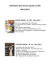 Sommaires des revues reçues au CDI en mars 2013