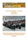 29 mars 2013 – FSM – Assemblée Mondiale des Migrants, Associations issues des Migrations et des Associations de...