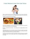 5 Fast Weight Loss Tips For Teens