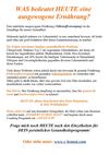 WAS bedeutet HEUTE eine ausgewogene Ernährung?
