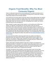 Organic food benefits - Why You Must Consume Organic