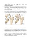 Factors that Affect the Longevity of Total Hip Replacement Surgery 