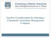 Top Five Considerations for Selecting a Community Association Management Company
