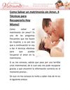 Como Salvar un matrimonio sin Amor, 4 Técnicas para Recuperarlo Hoy Mismo!