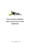 Liste des sportifs sélectionnés en Equipe de France Descente Senior, Junior et -23 ans 2013 de Descente