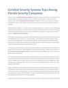 Certified Security Systems Tops Among Florida Security Companies