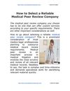 How to Select a Reliable Medical Peer Review Company