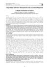 Using Online Reference Management Tools to Combat Plagiarism in Higher Institutions in Nigeria