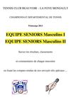 CR, Commentaires, Classements - Championnat "Seniors Masculins - TCBF - 2013"